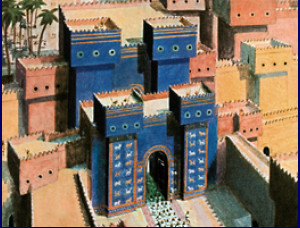 Babylon - Blick zum Ishtar-Tor mit Prozessionsstraße